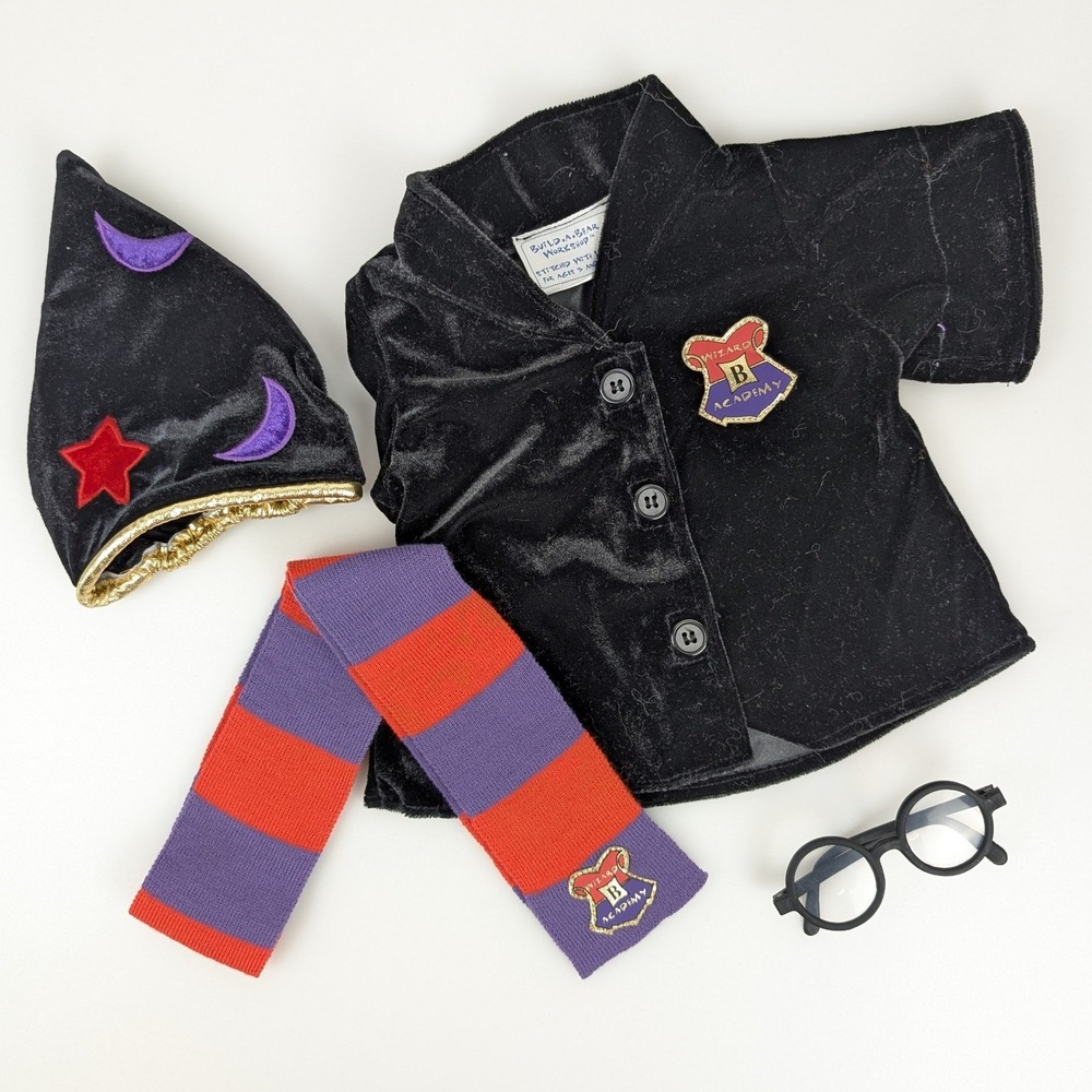 Build A Bear Robe Hat Glasses Wizard Academy Outfit‎ Set Outfit Set Costume Play